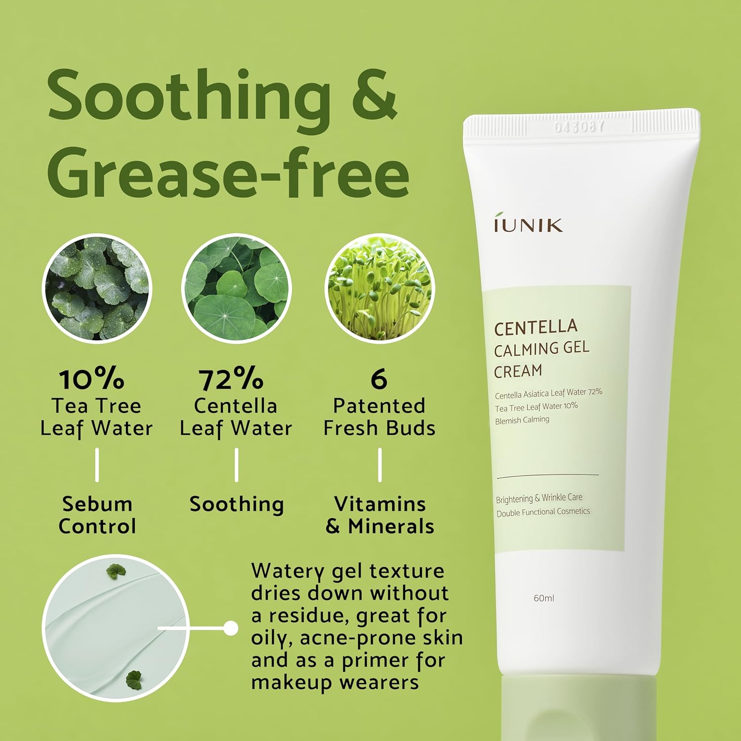 Iunik - Centella Calming Gel Cream 60Ml